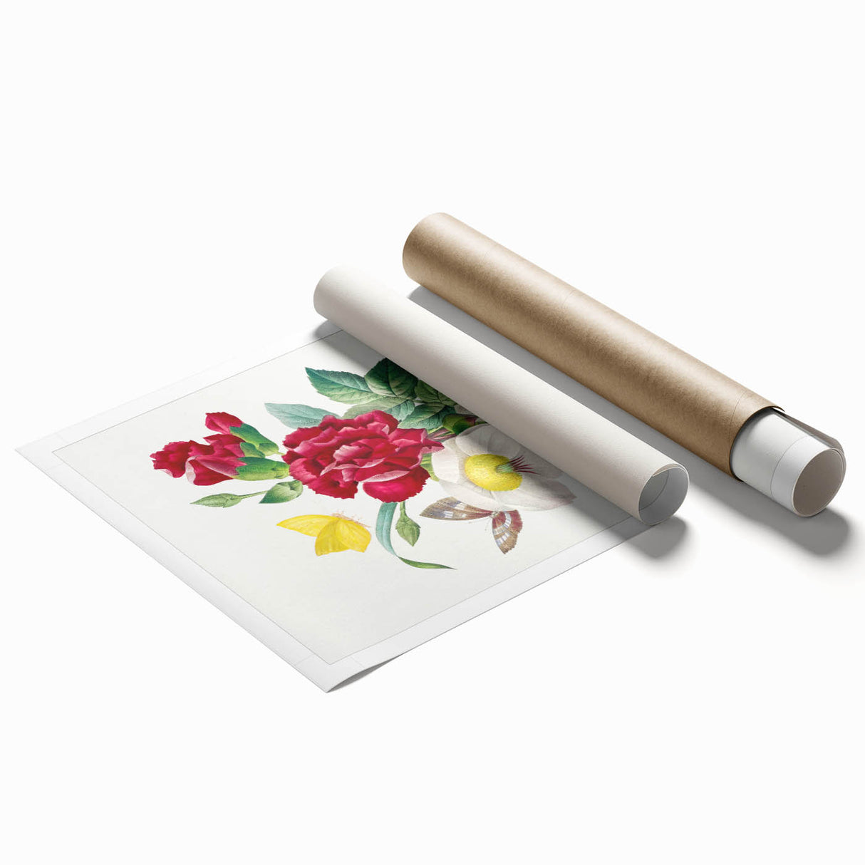 Neoclassical Art Print of Hellebore and Oeillet by Redouté - Floral Decor