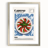 Textured art featuring abstract food dishes in muted earth tones, framed in silver, ideal for dining room decor.