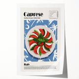 Extra large rolled print featuring an array of colorful food dishes, ideal for art wall dining room decor.