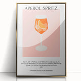 Art deco poster featuring assorted beverages and fruits in bold gold and black tones, acrylic framed.