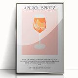 Large art print featuring mid-century modernist food and drink motifs in vibrant colors on a framed acrylic panel.