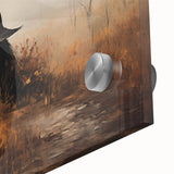 Halloween Canvas Art - Mysterious Witch in Autumn Landscape