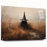 Halloween Canvas Art - Mysterious Witch in Autumn Landscape