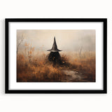 Halloween Canvas Art - Mysterious Witch in Autumn Landscape