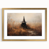 Halloween Canvas Art - Mysterious Witch in Autumn Landscape