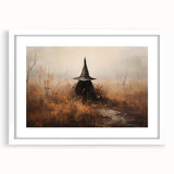 Halloween Canvas Art - Mysterious Witch in Autumn Landscape