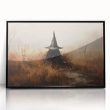 Halloween Canvas Art - Mysterious Witch in Autumn Landscape