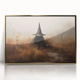 Halloween Canvas Art - Mysterious Witch in Autumn Landscape