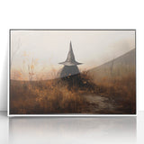 Halloween Canvas Art - Mysterious Witch in Autumn Landscape