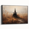 Halloween Canvas Art - Mysterious Witch in Autumn Landscape