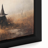 Halloween Canvas Art - Mysterious Witch in Autumn Landscape
