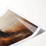 Halloween Canvas Art - Mysterious Witch in Autumn Landscape