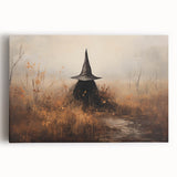 Halloween Canvas Art - Mysterious Witch in Autumn Landscape