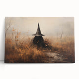 Halloween Canvas Art - Mysterious Witch in Autumn Landscape