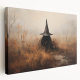 Halloween Canvas Art - Mysterious Witch in Autumn Landscape