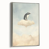 Acrylic Art for Kids - Dreamy Penguin on Cloud Wall Print