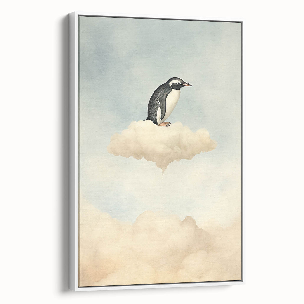 Acrylic Art for Kids - Dreamy Penguin on Cloud Wall Print