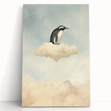 Acrylic Art for Kids - Dreamy Penguin on Cloud Wall Print