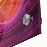 Vibrant close-up of an acrylic glass landscape design showcasing colorful canyons, emphasizing rich textures and intricate details, perfect for home decor.