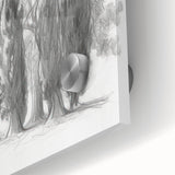 Close-up of a vibrant acrylic landscape artwork showcasing a serene mountain scene with rich colors and intricate details, ideal for home decor or gallery display.