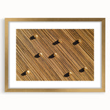 Framed landscape artwork showcasing vibrant fields in gold and green hues, elegantly bordered with a mat, ideal for home decor or office settings.