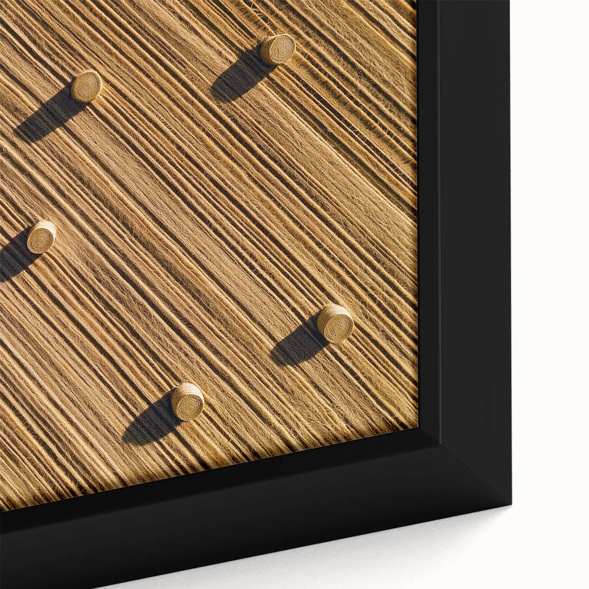 Close-up of a framed canvas showcasing a vibrant landscape design with lush green fields and a serene sky, perfect for enhancing home decor and adding a touch of nature.