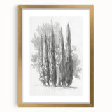 Elegant gold-framed landscape artwork with a mat, showcasing vibrant colors and intricate details, perfect for enhancing home decor in living spaces or offices.