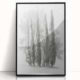 Framed acrylic artwork showcasing a vibrant landscape design with a sleek black frame, perfect for modern home decor and adding a touch of elegance to any setting.