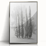 Framed acrylic artwork showcasing a vibrant landscape design with silver accents, ideal for modern home decor, enhancing any interior space with elegance.