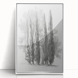 Framed acrylic artwork featuring a vibrant, modern landscape design with a white border, ideal for home decor or office space enhancement. This piece showcases a striking blend of colors that adds depth and elegance to any room, perfect for art enthusiasts seeking contemporary aesthetics.