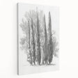 Stretched canvas artwork displaying a vibrant landscape design in rich colors, showcasing a serene natural scene from a side view, ideal for home decor.
