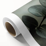 Art deco poster featuring close-ups of leaves in muted green and yellow tones on rolled canvas, ideal for nursery wall art.