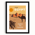 Retro Egypt Travel Poster – Vintage Pyramids and Camel Art