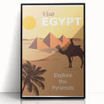 Retro Egypt Travel Poster – Vintage Pyramids and Camel Art