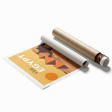 Retro Egypt Travel Poster – Vintage Pyramids and Camel Art