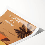 Retro Egypt Travel Poster – Vintage Pyramids and Camel Art