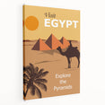 Retro Egypt Travel Poster – Vintage Pyramids and Camel Art