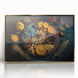 Elegant Cheese & Citrus Platter – Rustic Kitchen Wall Art