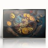 Elegant Cheese & Citrus Platter – Rustic Kitchen Wall Art