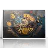 Elegant Cheese & Citrus Platter – Rustic Kitchen Wall Art