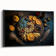 Elegant Cheese & Citrus Platter – Rustic Kitchen Wall Art