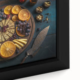 Elegant Cheese & Citrus Platter – Rustic Kitchen Wall Art