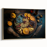 Elegant Cheese & Citrus Platter – Rustic Kitchen Wall Art