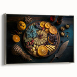 Elegant Cheese & Citrus Platter – Rustic Kitchen Wall Art