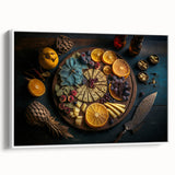 Elegant Cheese & Citrus Platter – Rustic Kitchen Wall Art