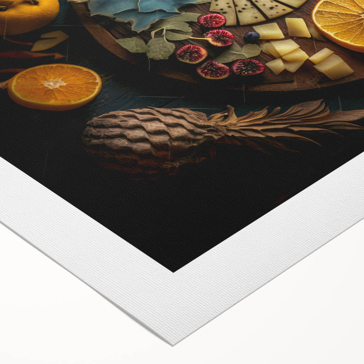 Elegant Cheese & Citrus Platter – Rustic Kitchen Wall Art
