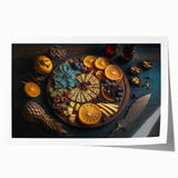 Elegant Cheese & Citrus Platter – Rustic Kitchen Wall Art