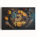 Elegant Cheese & Citrus Platter – Rustic Kitchen Wall Art