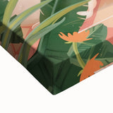 Bathroom Canvas Art - Relaxing Lion in Tropical Bathtub Scene