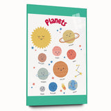 Planets Learning Wall Art - Kids Educational Solar System Poster